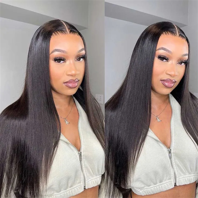 Straight 2x6 Lace Closure Wig Middle Part HD Transparent Lace Closure Affordable Price Human Hair Wigs - 图片 2